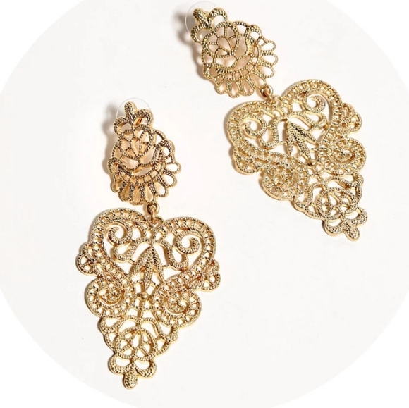 *Summer* Damask Dangling earrings - Picture 4 of 4